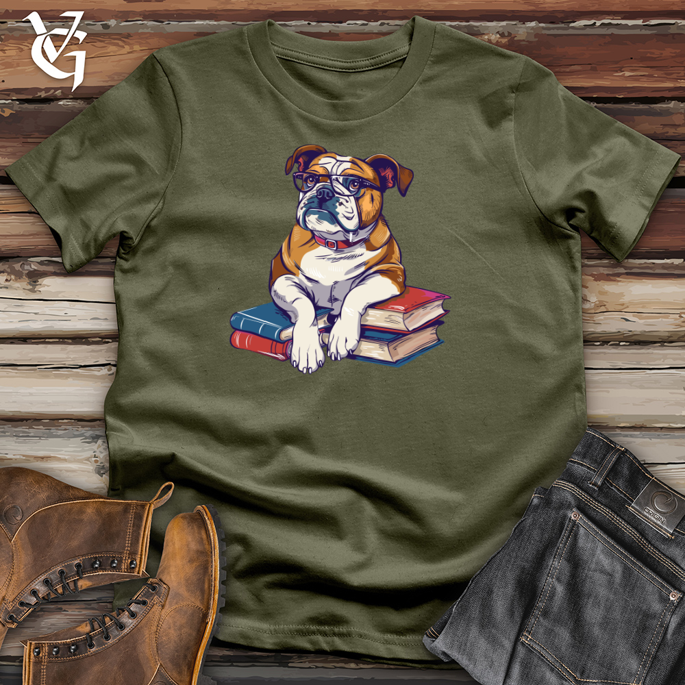 Bulldog Librarian Wisdom Cotton Tee