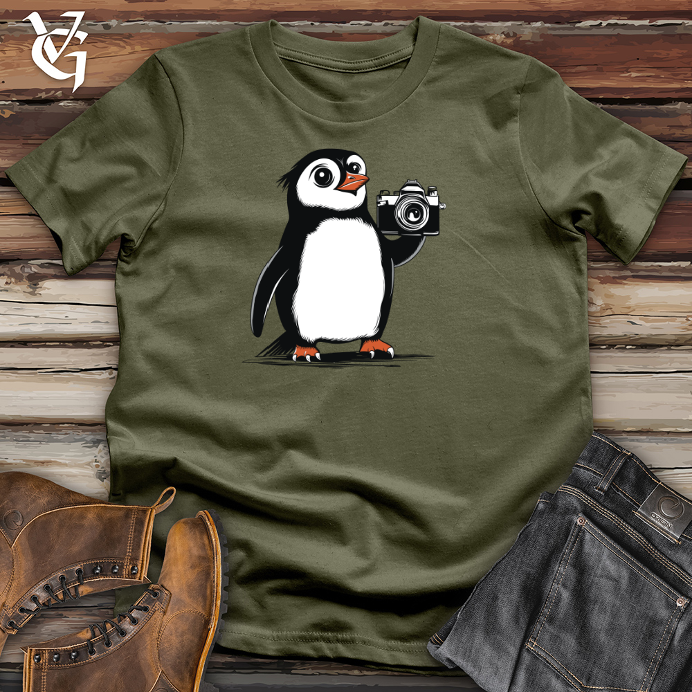 Penguin Photographer Adventure Cotton Tee