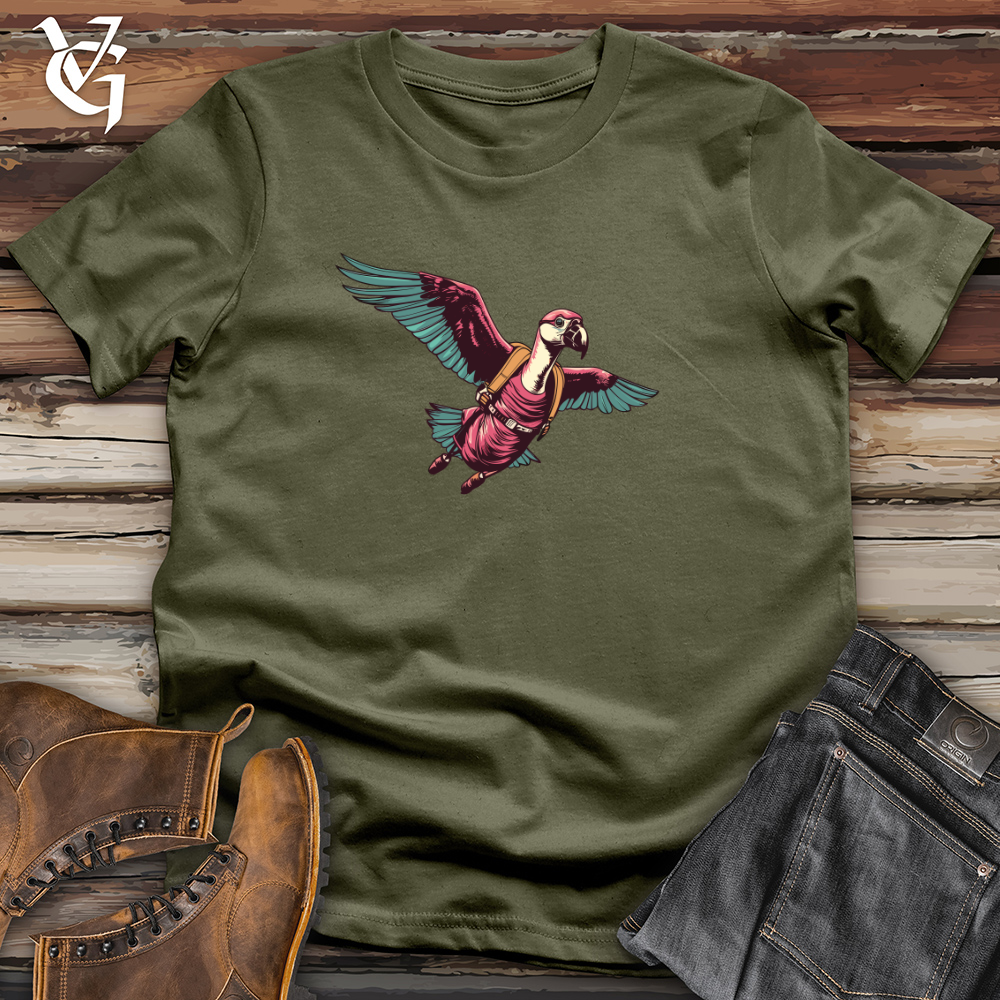 Retro Soaring Flamingo 01 Cotton Tee