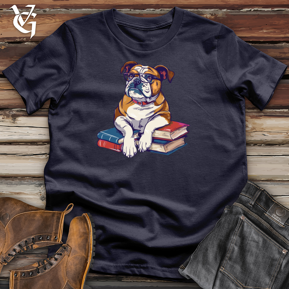 Bulldog Librarian Wisdom Cotton Tee