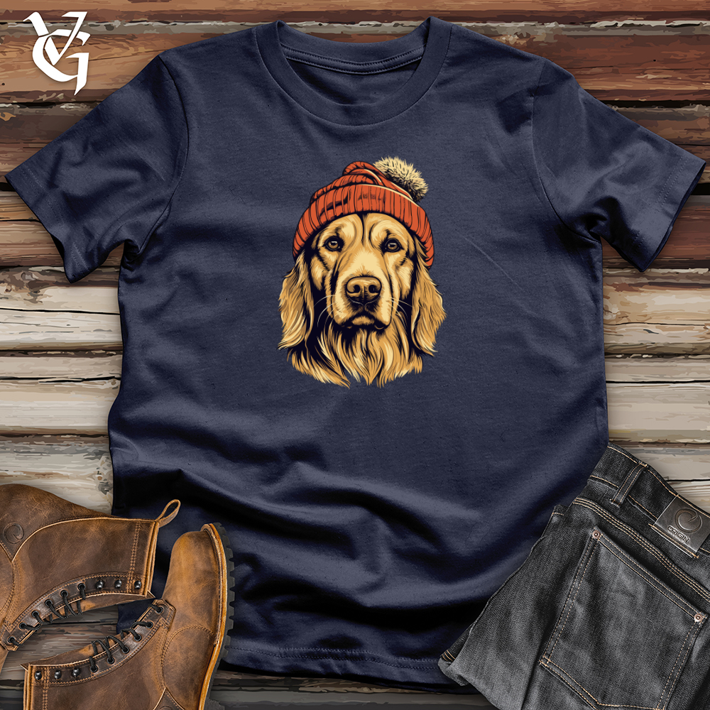 Vintage Beanie Golden Retriever Softstyle Tee