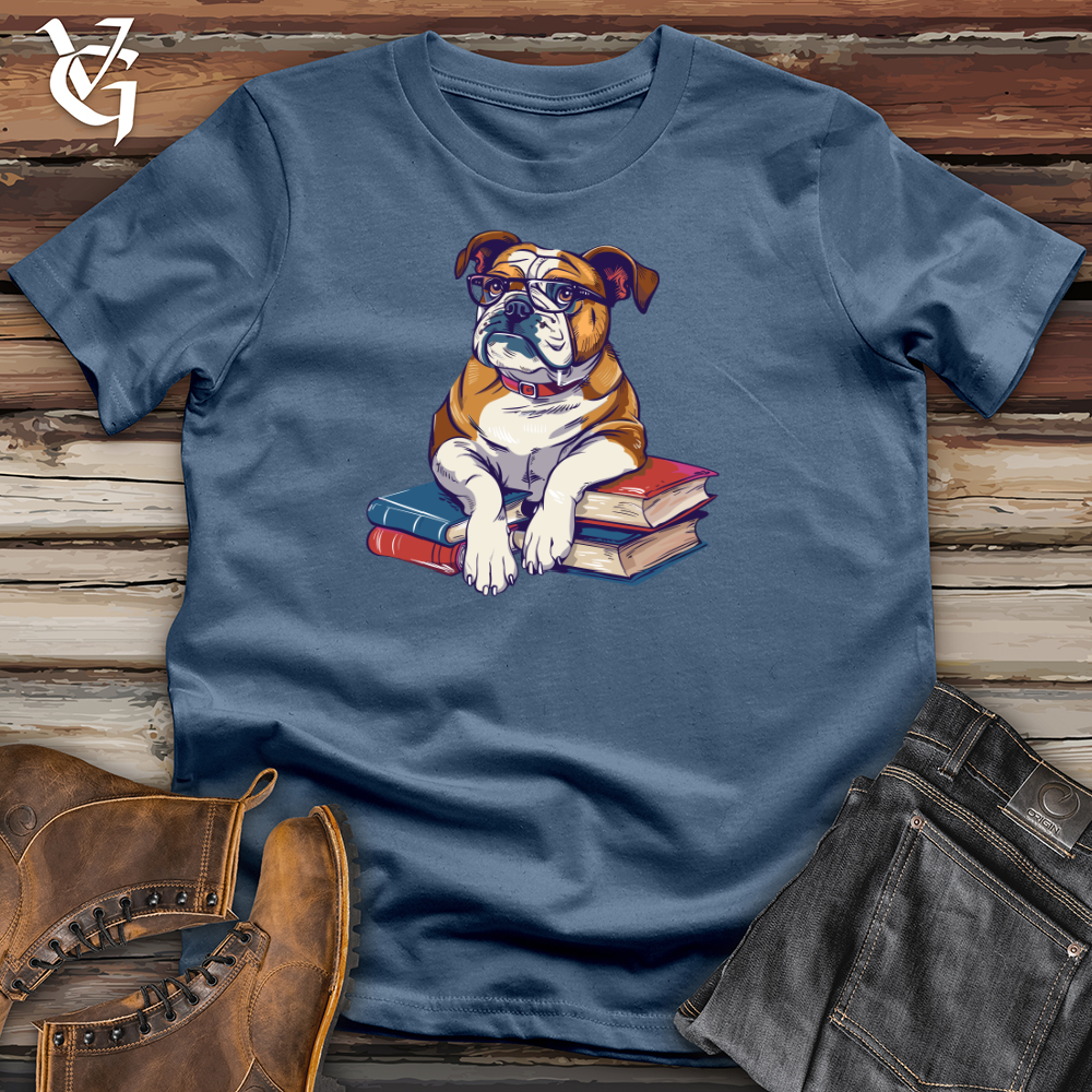 Bulldog Librarian Wisdom Cotton Tee