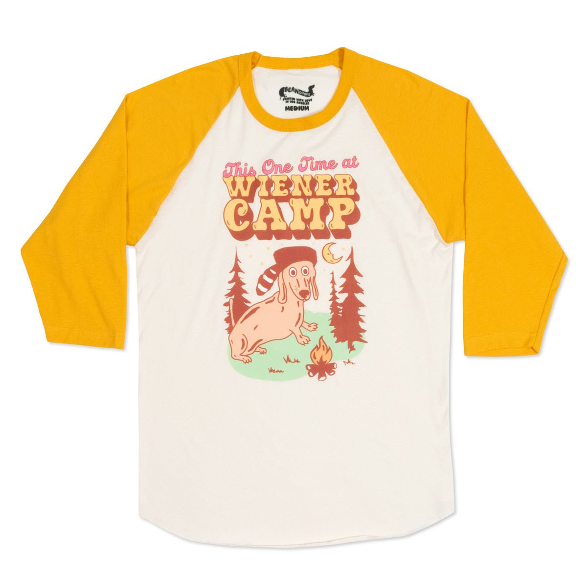 wiener camp unisex baseball tee