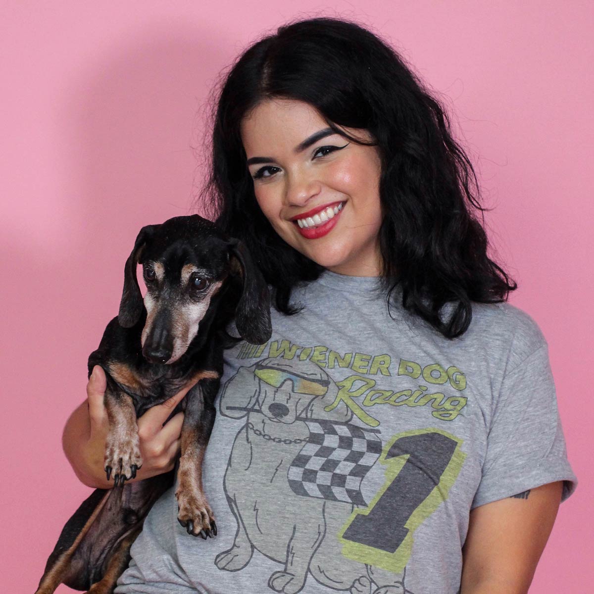 wiener dog racing unisex tee