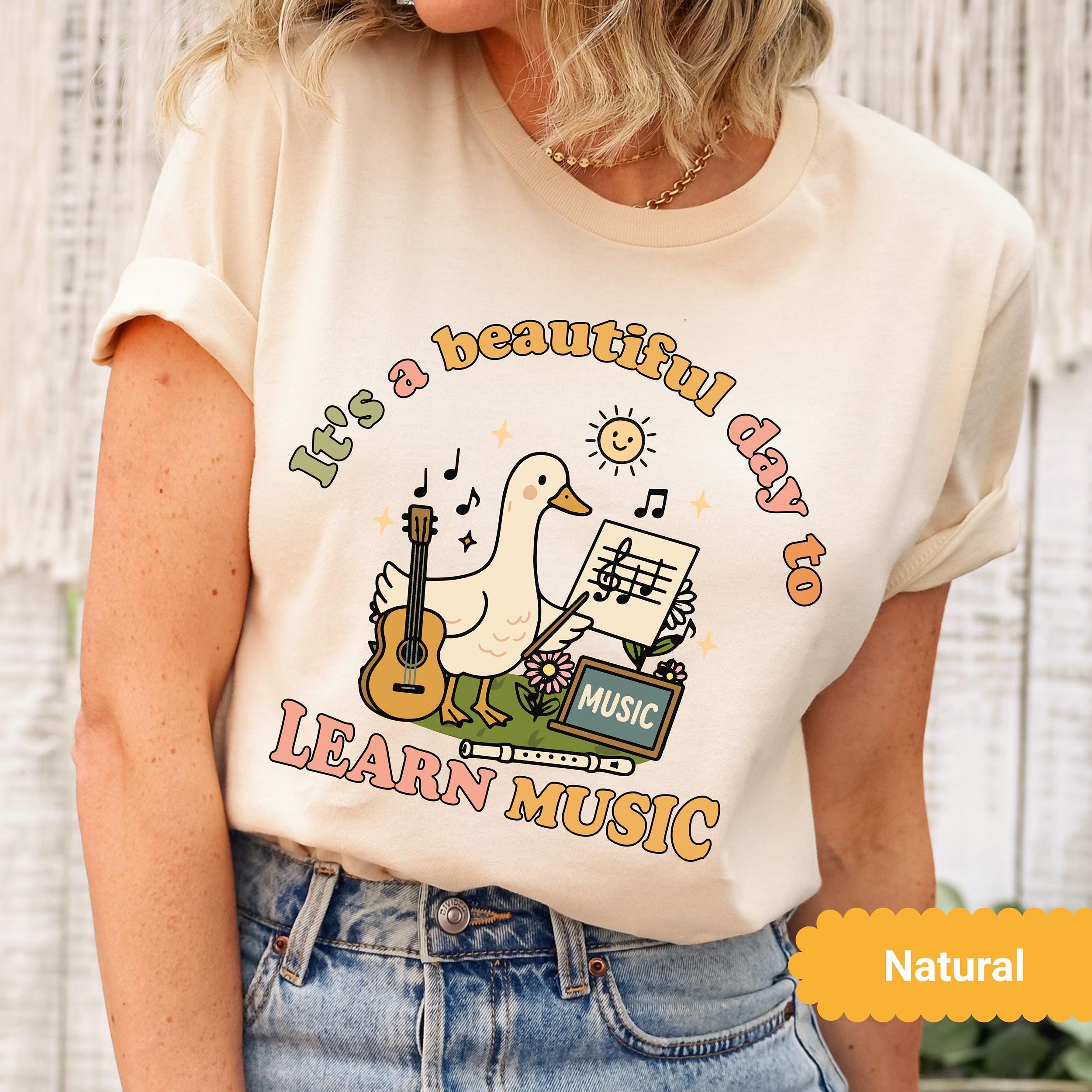 Day Learn Music Goose Music Teacher Tee Back School Teachers Bella Canvas Music (1)