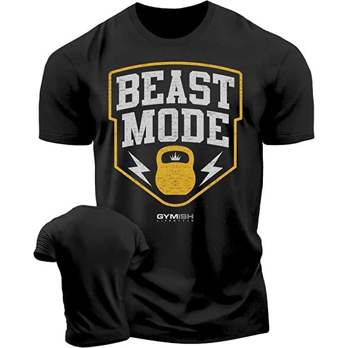 007. Beast Mode Weightlifting Funny Gym Shirts Motivational Lifting Shirts for Men T-Shirts Powerlifting Workout Shirts Bodybuilding