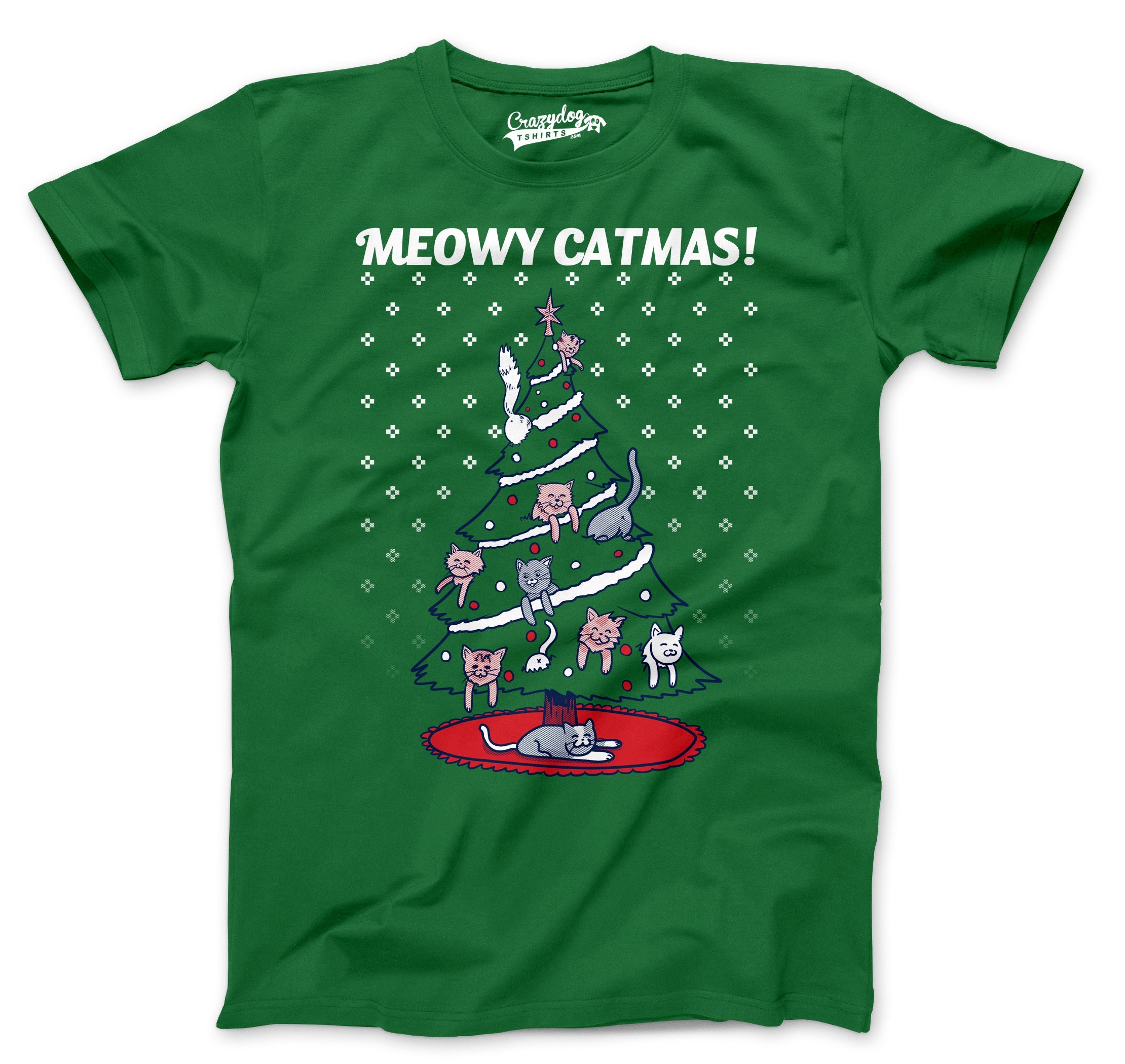 Meowy Christmas Cat Tree Ugly Christmas Sweater Men's T Shirt