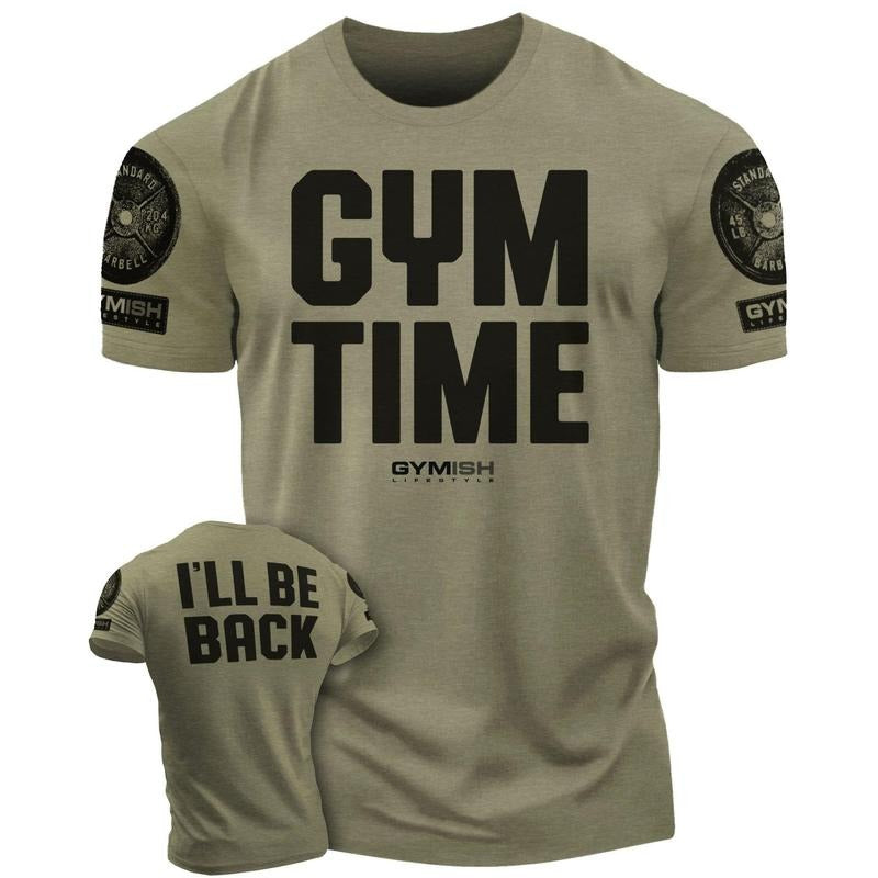 019. GYM TIME - I'll BE BACK Funny Motivational Workout Gym T-Shirt for Men Hoodie, Sweatshirt | UrbanDripWear.com