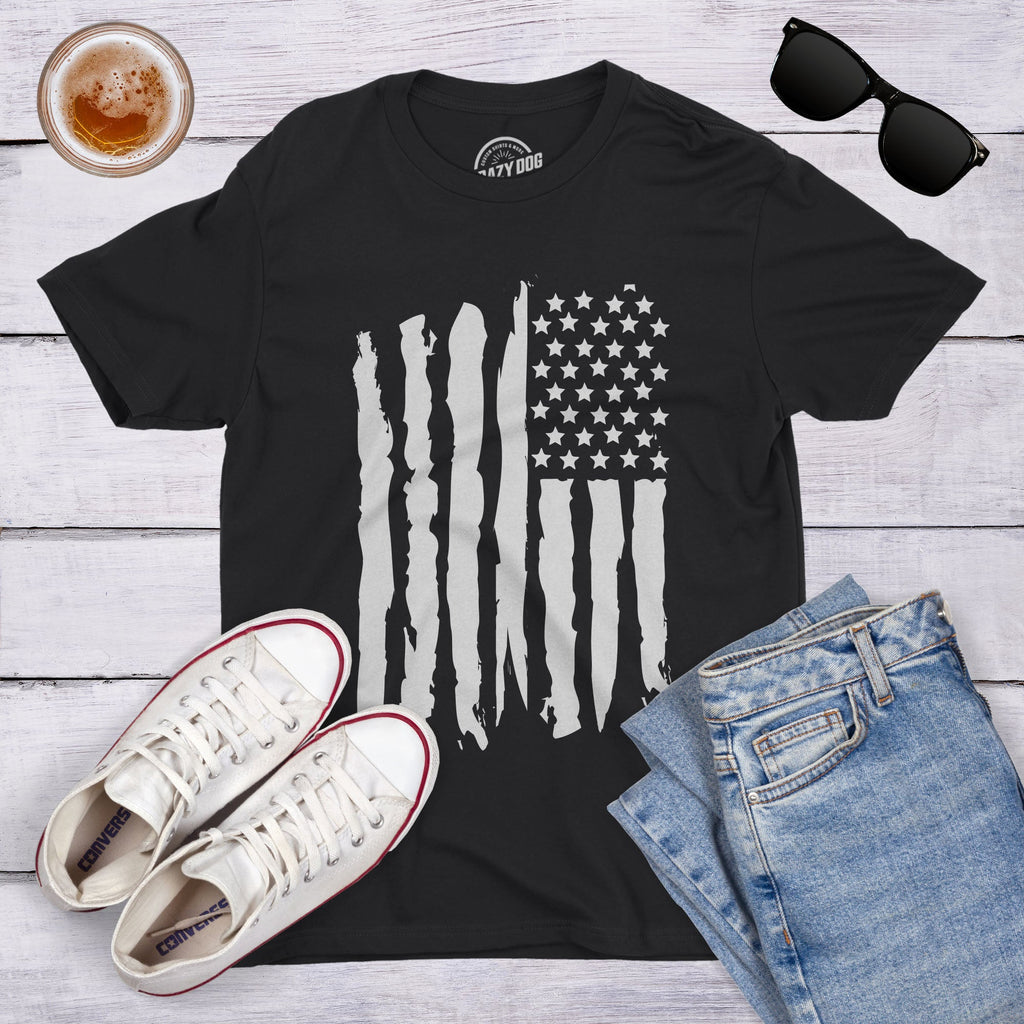 Vertical Grunge Flag Men's T Shirt