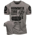 050. Hammer Tire Funny Motivational Workout Gym T-Shirt for Men