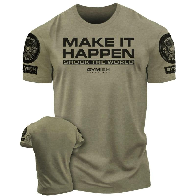061. Shock The World Funny Workout Gym T-Shirt for Men Hoodie, Sweatshirt | UrbanDripWear.com