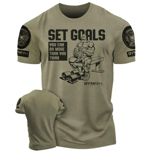 071. SET GOALS Funny Workout Gym T-Shirt for Men Hoodie, Sweatshirt | UrbanDripWear.com