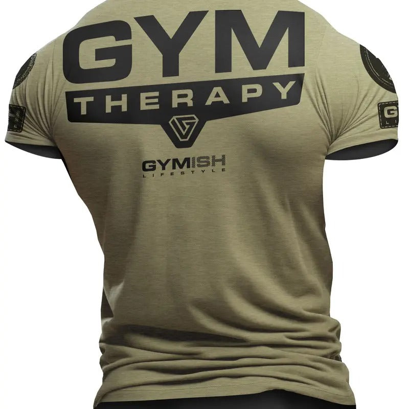 098. Gym Therapy Back Design Funny Workout Gym T-Shirt for Men Hoodie, Sweatshirt | UrbanDripWear.com