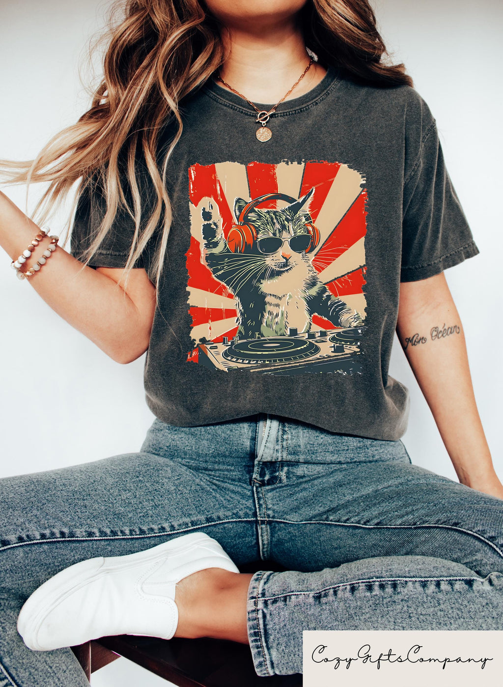 Dj Cat Cat Headphones Cat Lovers Dj Cat Kitty Cat Unisex T-shirt, Sweatshirt, Hoodie (2)