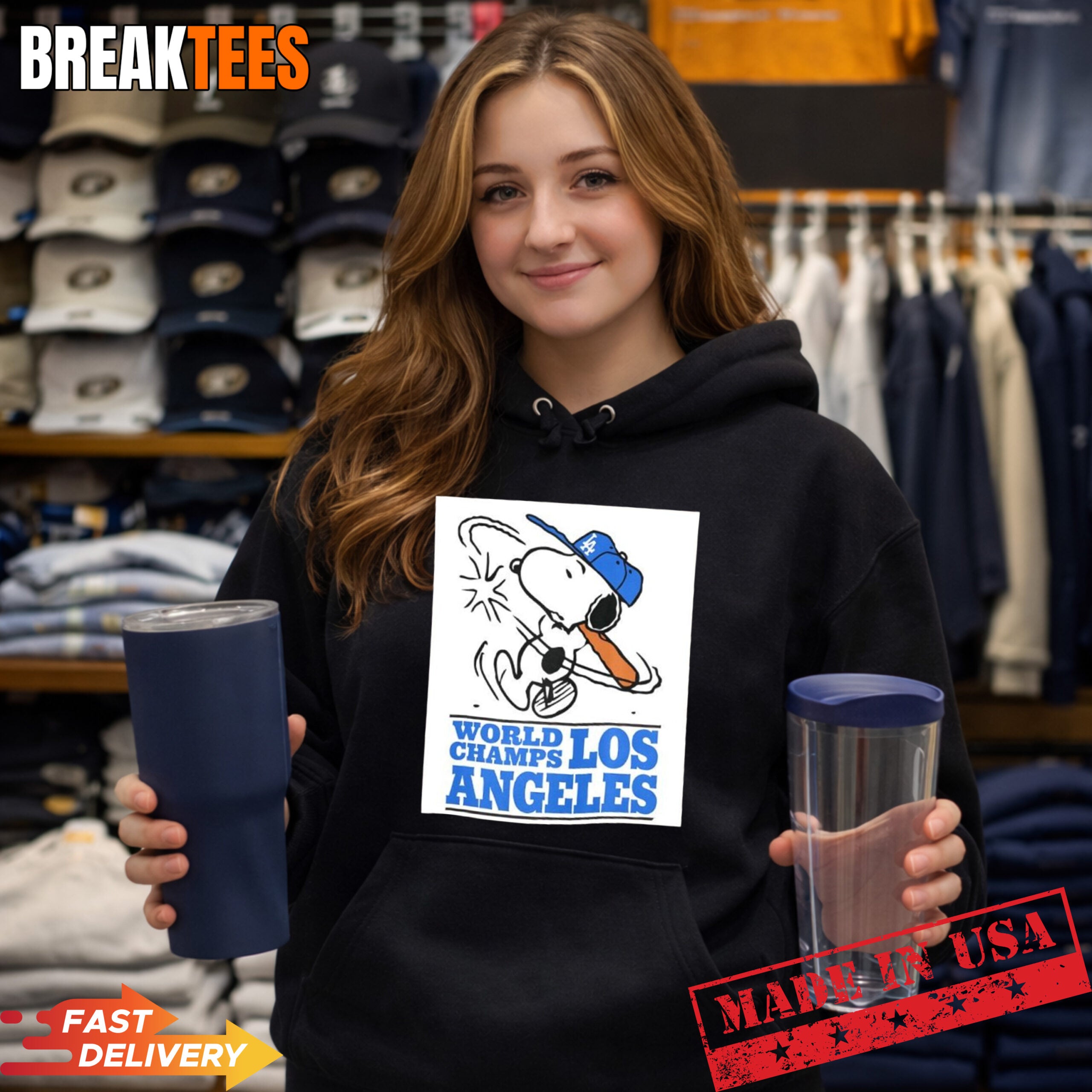 Snoopy X Los Angeles Dodgers MLB World Series Champions t-shirt