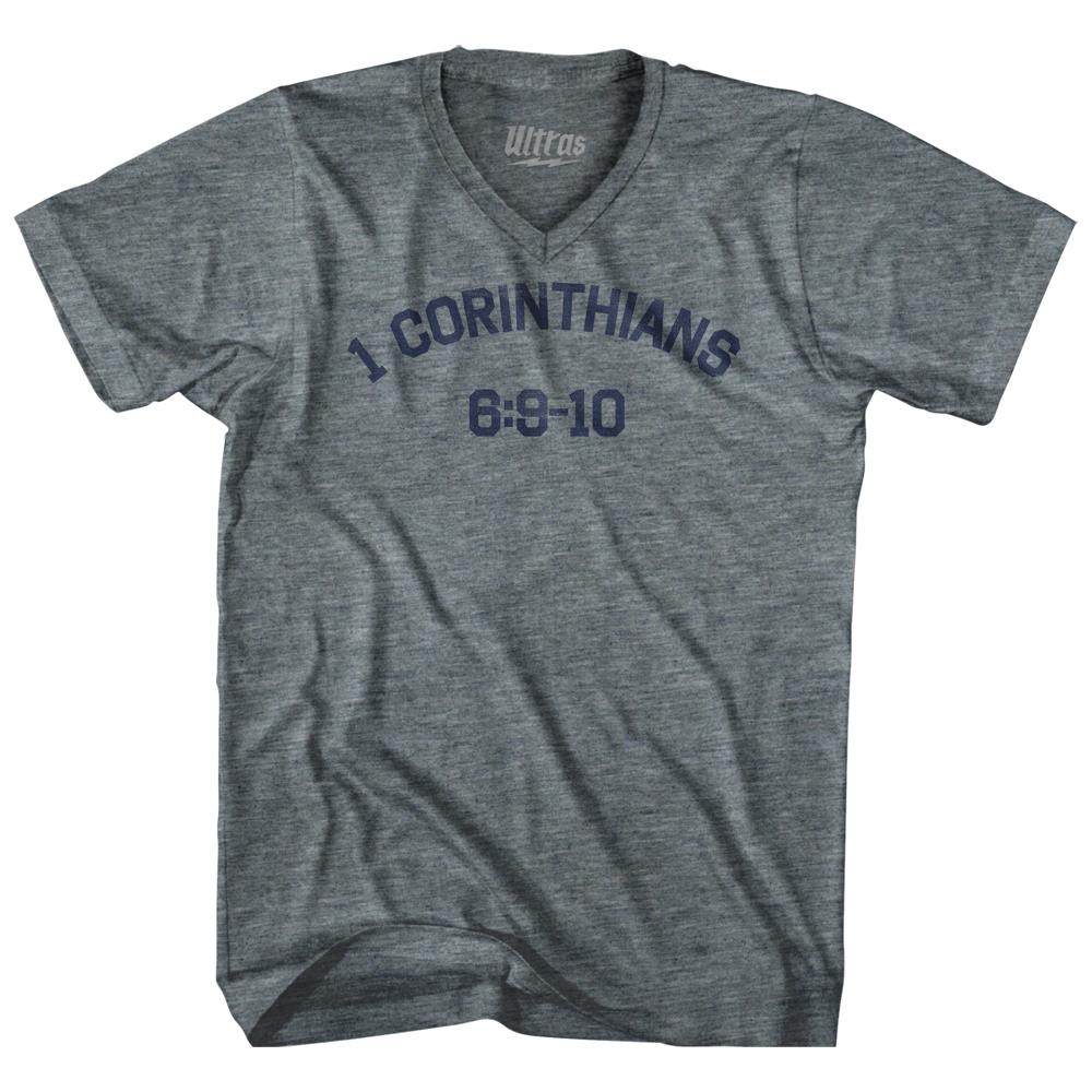1 Corinthians 6 9-10 Adult Tri-Blend V-Neck T-Shirt