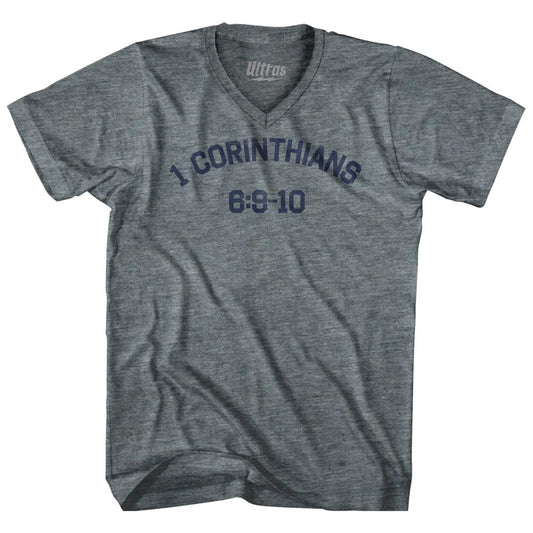 1 Corinthians 6 9-10 Adult Tri-Blend V-Neck T-Shirt