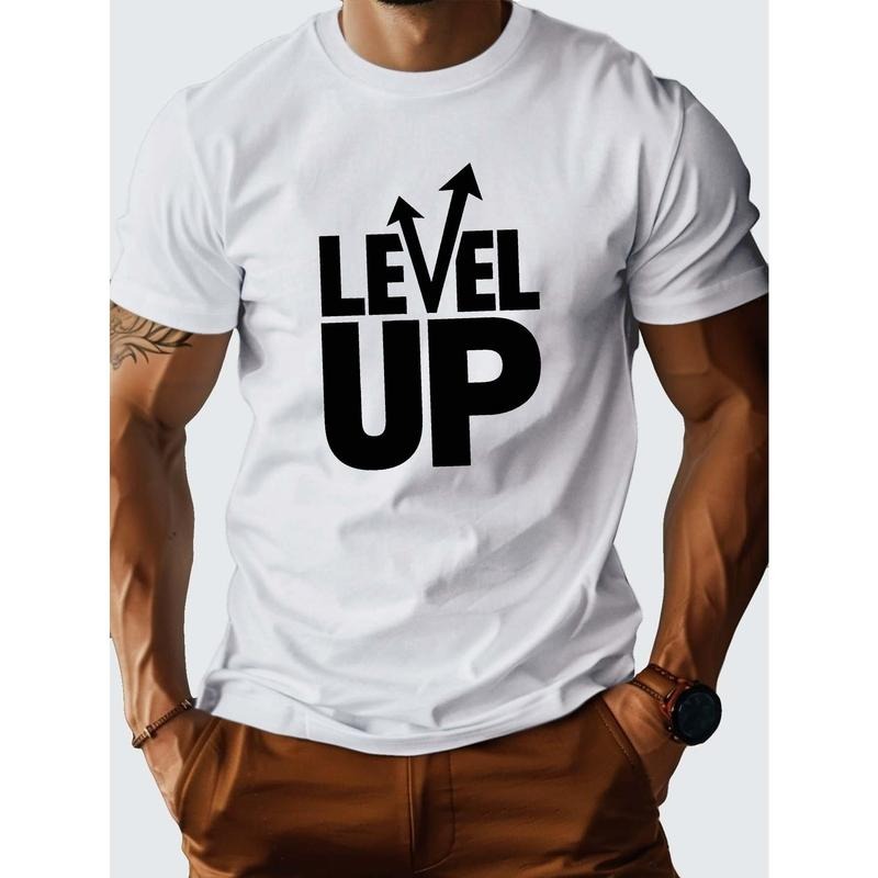 1 pc, 100% cotton T-shirt, LEVEL UP Pure Cotton Men's Tshirt Comfort Fit Made in USA Hoodie, Sweatshirt | UrbanDripWear.com