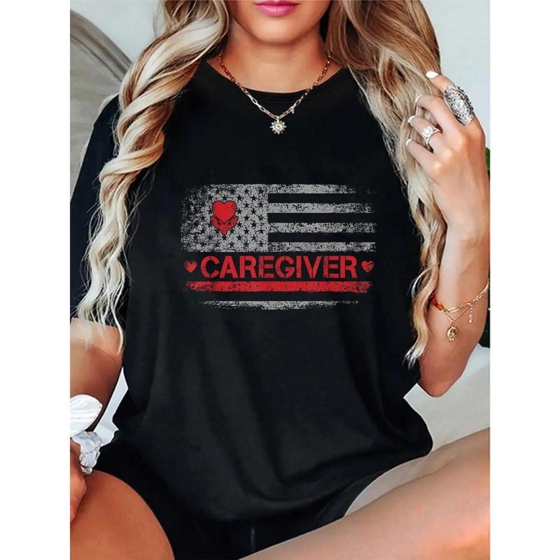 100% Caregiver Appreciation American Flag Design For Women Men T-Shirt Shirt Hoodie, Sweatshirt | UrbanDripWear.com