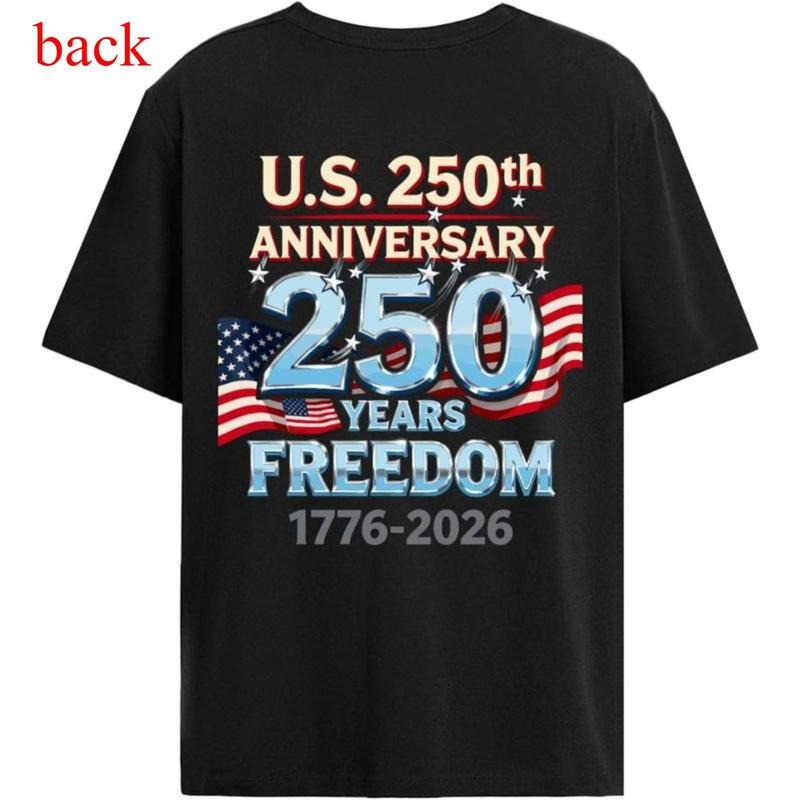 [100% Cotton] America 250 Years Strong T Shirt, 1776-2026 US Independence Graphic Tee, Patriotic Streetwear, Freedom...