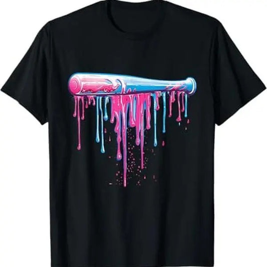 [100% Cotton] Baseball Bat with Sprinkles Drip For Men Boys T-Shirt