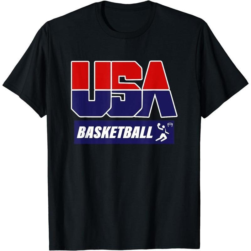 [100% Cotton] Cotton Short Sleeve Basketball 2024 USA T-Shirt for Men Women Hoodie, Sweatshirt | UrbanDripWear.com