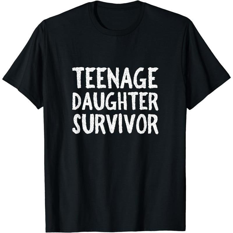 [100% Cotton] Cotton Short Sleeve Teenage Daughter Survivor Shirt Dad Mom Wife Gift Women Mens for Men Women Hoodie,...