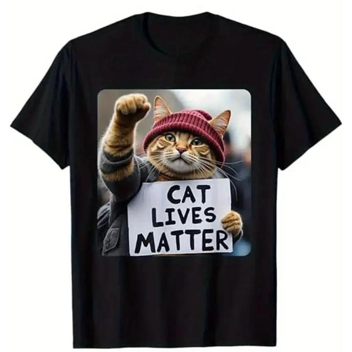 [100% Cotton] Cute Cat Activist Cat Lives Matter Statement T-Shirt Hoodie, Sweatshirt | UrbanDripWear.com