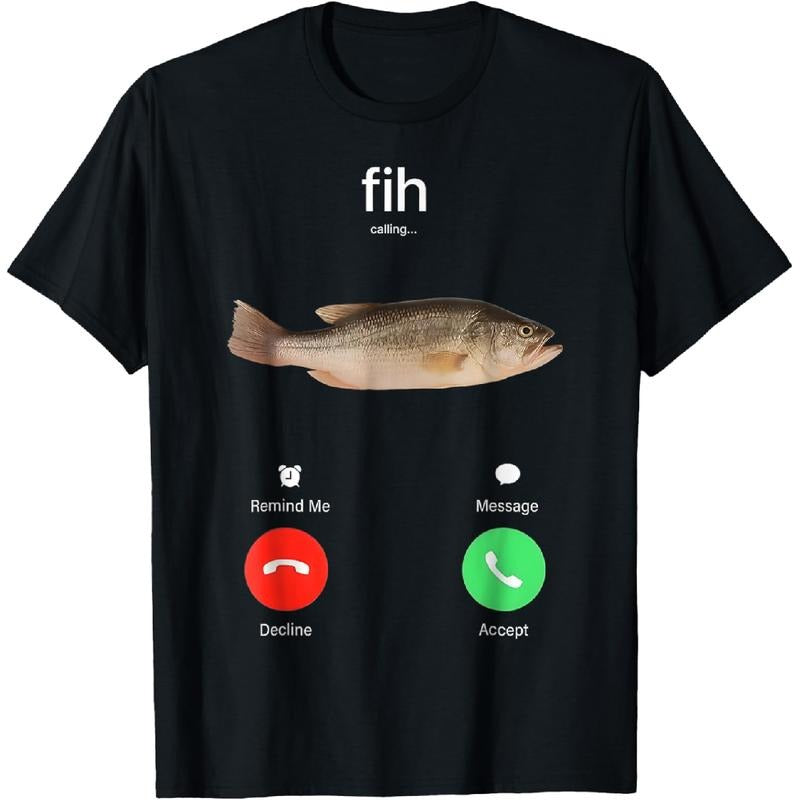 [100% Cotton] Fih Calling Remind me Message Decline Accept Phone Call Fish T-Shirt Hoodie, Sweatshirt | UrbanDripWear.com