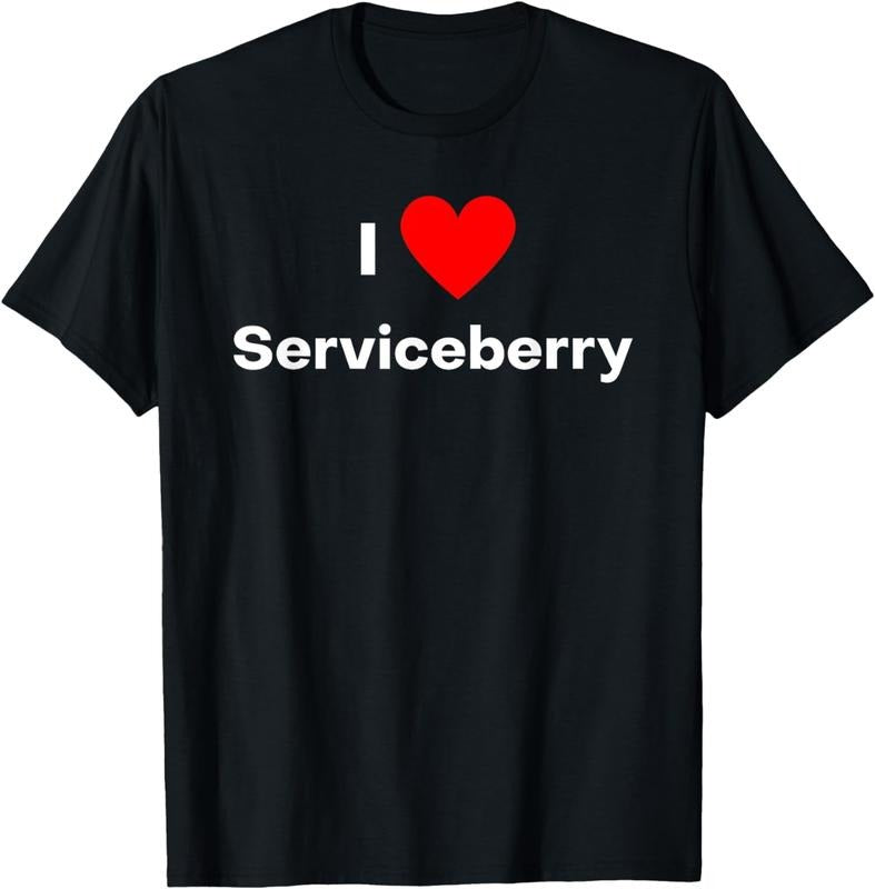[100% Cotton] I love Serviceberry - with a red heart T-Shirt Hoodie, Sweatshirt | UrbanDripWear.com