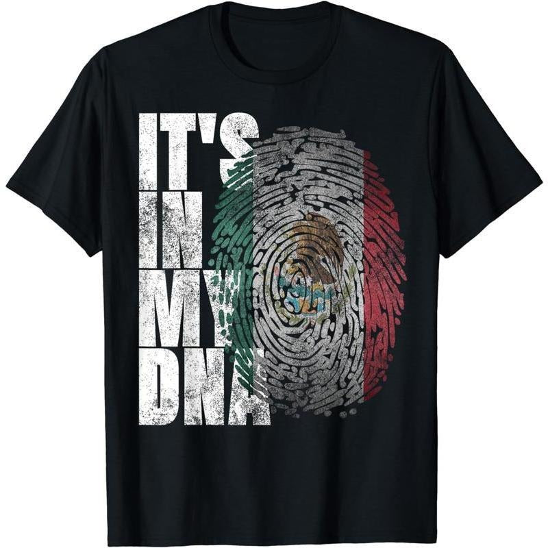 [100% Cotton] It's In My DNA Mexican Shirt Proud Hispanic Gift Mexico Flag T-Shirt Hoodie, Sweatshirt | UrbanDripWear.com
