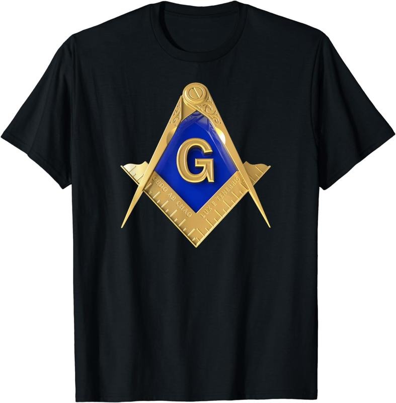 [100% Cotton] Masonic Square & Compass Freemason T-Shirt