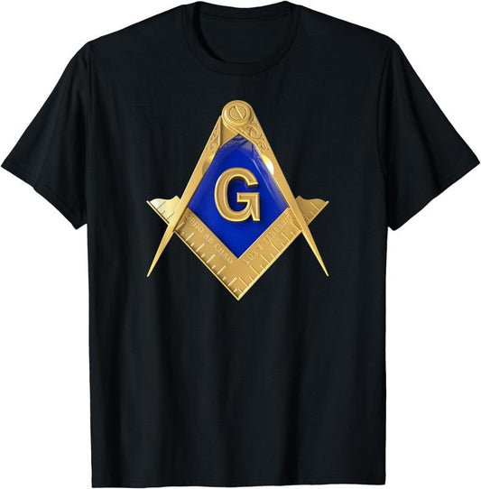 [100% Cotton] Masonic Square & Compass Freemason T-Shirt