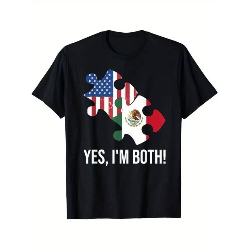 [100% Cotton] Men's Casual Cotton T-Shirt with Geometric Flag Pattern - Crew Neck Hoodie, Sweatshirt | UrbanDripWear.com