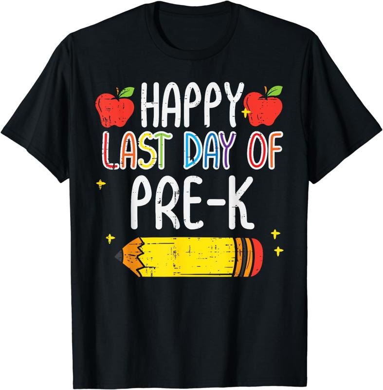 [100% Cotton] Pencil Happy Last Day Of Pre-K School Graduation Teacher T-Shirt Hoodie, Sweatshirt | UrbanDripWear.com