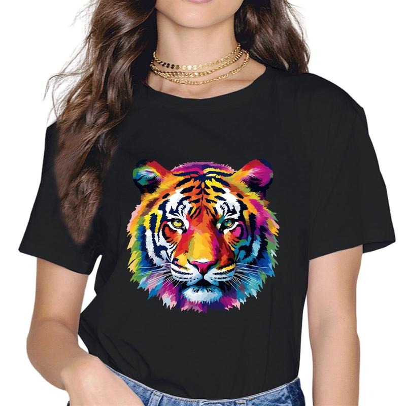 [100% Cotton] Rainbow Tiger Head Vibrant Colorful Tiger T-Shirt Hoodie, Sweatshirt | UrbanDripWear.com