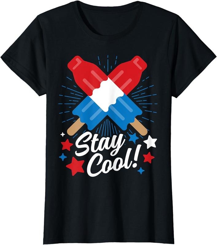 [100% Cotton] Stay Cool Popsicle Funny 4th Of July Independence Day T-Shirt Hoodie, Sweatshirt | UrbanDripWear.com