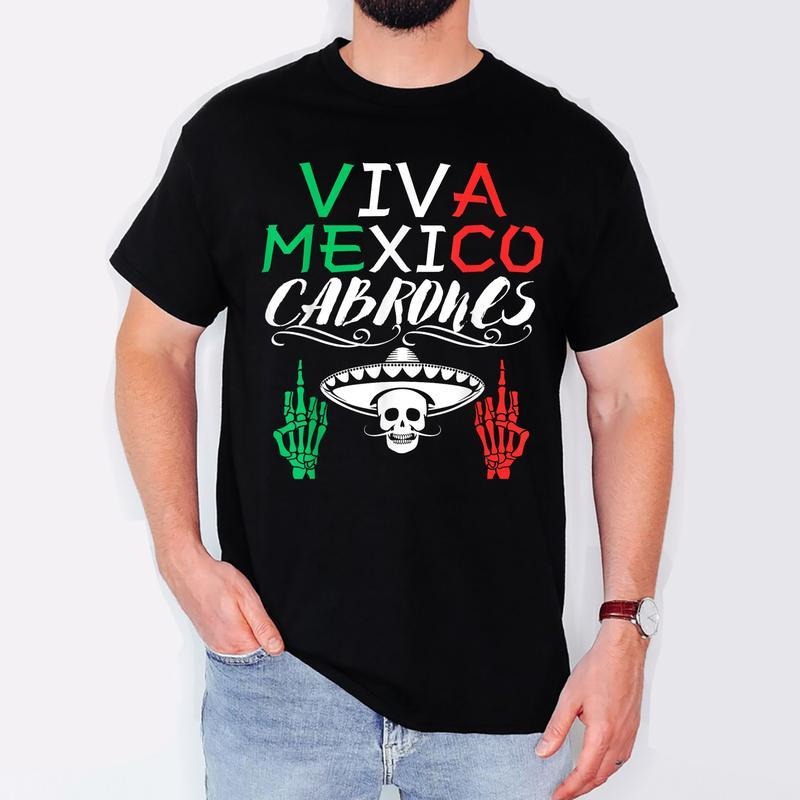 [100% Cotton] Viva Mexico Cabrones Independence Day Mexican Flag Mexico T-Shirt Hoodie, Sweatshirt | UrbanDripWear.com