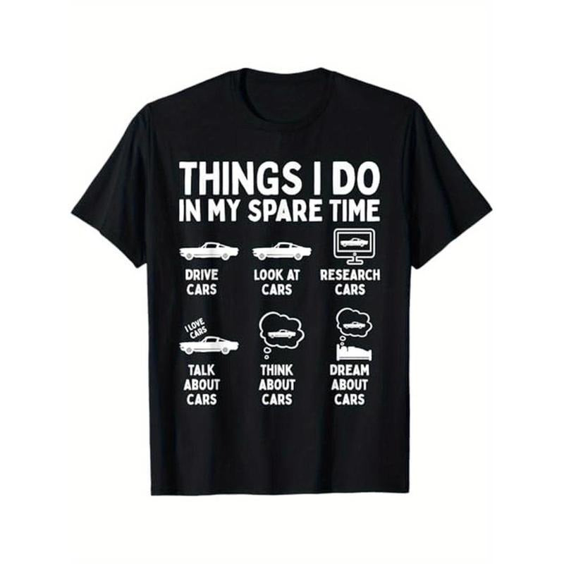 100% Cotton 100% Cotton Car Enthusiast Funny T-Shirt, Things I Do in My Spare Time, S to XXXL, Black, Gifts for Men Dad...