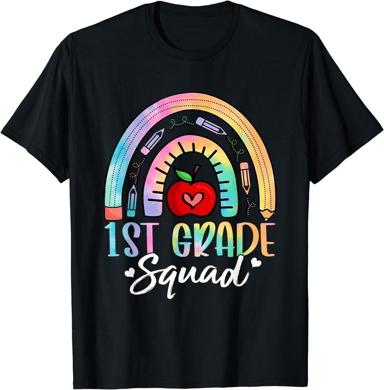 [100% Cotton]1st Grade Squad Back To School First Grade Teacher Girls T-Shirt Hoodie, Sweatshirt | UrbanDripWear.com