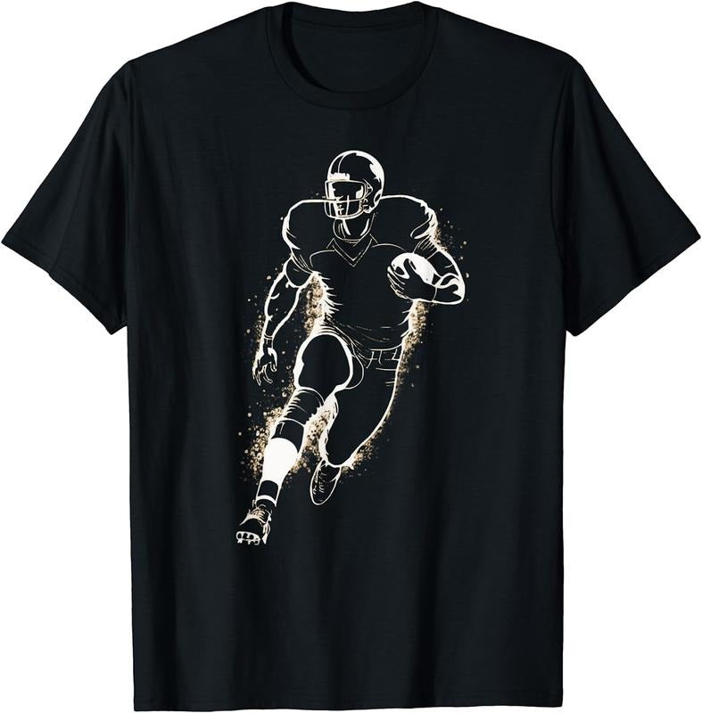 [100% Cotton]American Football Player Running With Ball T-Shirt Hoodie, Sweatshirt | UrbanDripWear.com