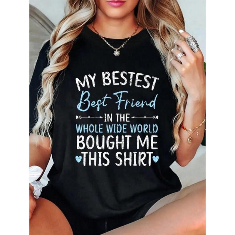 100% Cotton Best Friend Forever Friendship Bestie BFF T-Shirt Casual Short Sleeve Shirt Hoodie, Sweatshirt