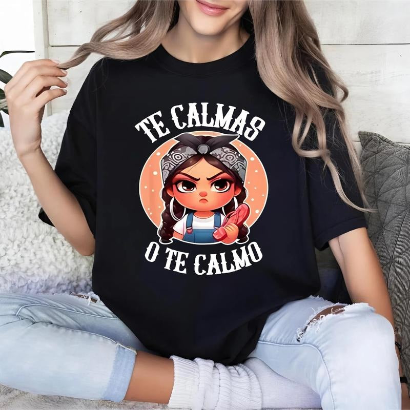 100% Cotton Black Te Calmas o te Calmo Spanish Chancla Sarcastic Spanish Mom T-Shirt Hoodie, Sweatshirt | UrbanDripWear.com