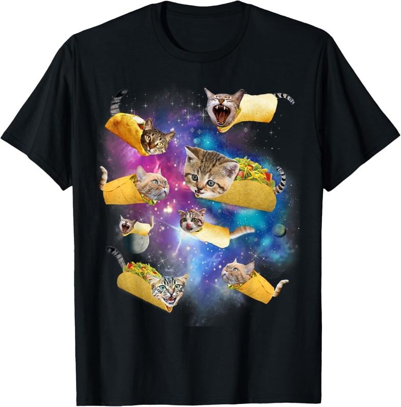 100% Cotton Burrito Pizza and Taco Cat in Space - Tacocat Tee Gift Idea T-Shirt Hoodie, Sweatshirt | UrbanDripWear.com
