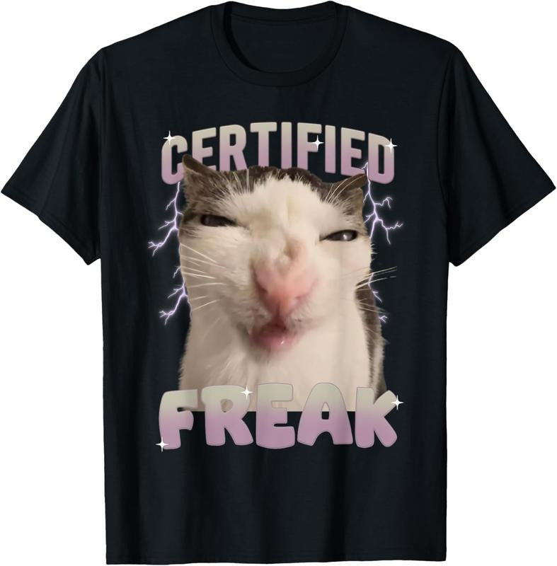 100% Cotton Cat Meme Certified Freak Eat Cement Cursed Cat Funny T-Shirt Hoodie, Sweatshirt | UrbanDripWear.com