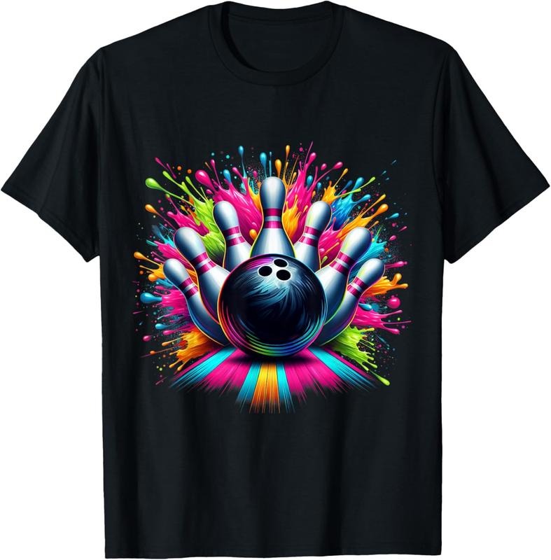 100% Cotton Colorful Bowling Game Day Bowling Cute Vibrant Color T-Shirt Hoodie, Sweatshirt | UrbanDripWear.com