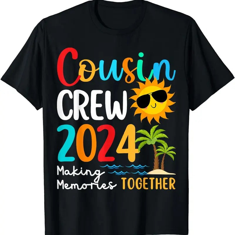 [100% Cotton]Cousin crew 2024 Summer Vacation Beach Family Trips Matching T-Shirt Hoodie, Sweatshirt | UrbanDripWear.com