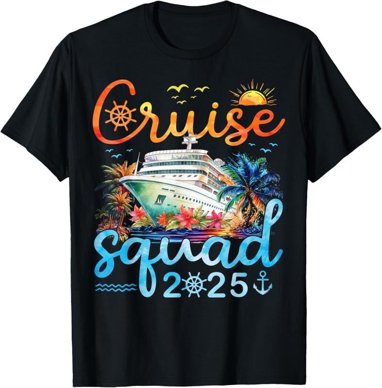 100% Cotton Cruise Squad 2025 Family Vacation Trip Group Matching Cruise T-Shirt Hoodie, Sweatshirt | UrbanDripWear.com