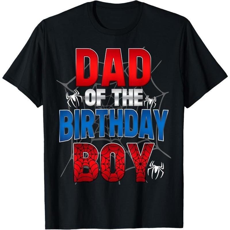 100% Cotton Dad Of The Birthday Boy Shirt Matching Family Spider Web T-Shirt Hoodie, Sweatshirt | UrbanDripWear.com