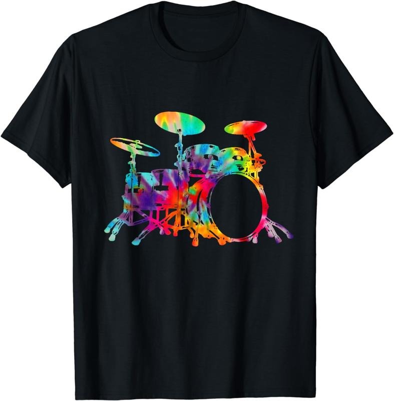 [100% Cotton]Drummer Tie Dye Drum Set Drums Drumming Vintage T-Shirt Hoodie, Sweatshirt | UrbanDripWear.com